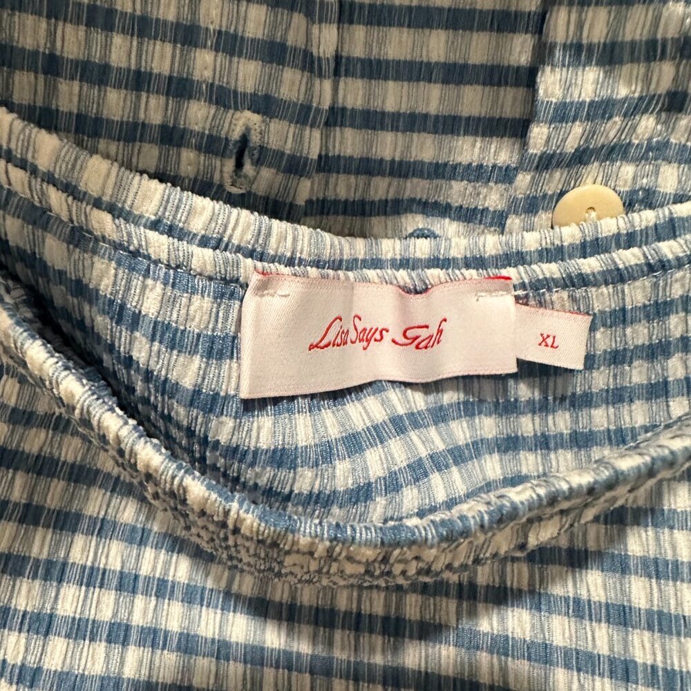 Lisa Says Gah Blue and White Gingham Skirt Set - Picture 4 of 7